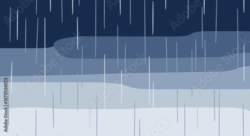 Stylized Autumn Rains In Varied Shades Of Blue And Gray Background