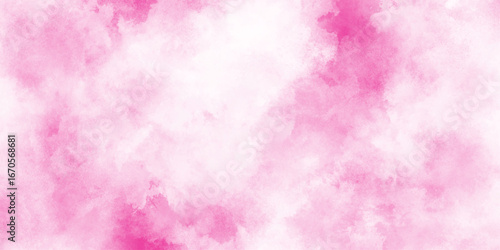 Soft pastel pink watercolour background painted on white paper texture, abstract soft smeared aquarelle painted magenta watercolor canvas for splash design.