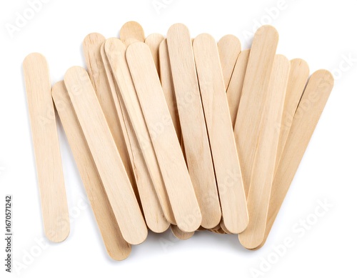 Wooden popsicle sticks arranged