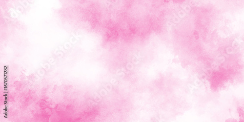 Soft pastel pink watercolour background painted on white paper texture, abstract soft smeared aquarelle painted magenta watercolor canvas for splash design.