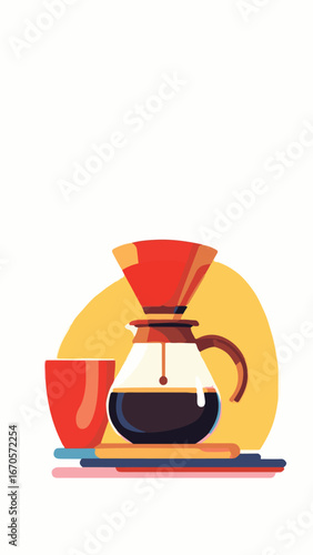 Coffee pot with fresh brewed drink