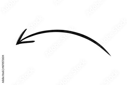 Doodle Left Pointing Curved Arrow Design
