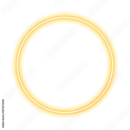 Neon Glowing Circle Frame Illustration