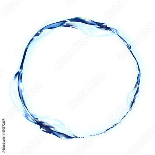Water Splash Circle Frame Illustration