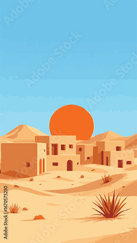 Ancient desert fortress settlement
