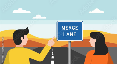 Understanding Merge Lane Driving Guidance For Safe Traveling Illustration