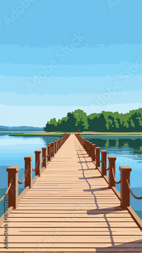 Wooden pier extending into ocean