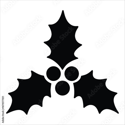 A green vector Christmas tree illustration with a festive autumn leaf and maple design