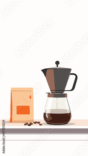 Espresso machine brewing coffee