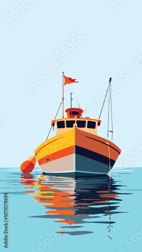 Ship sailing on ocean surface
