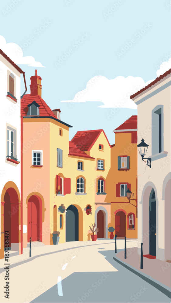 Obraz premium Colorful houses on urban street