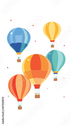 Hot air balloons flying together