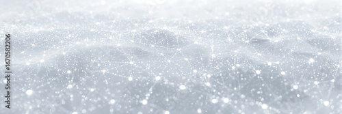 Abstract network background with connection lines and dots, representing global communication, technology, and digital data flow on a white surface