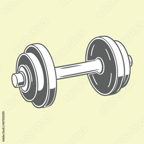 Dumbell black and white  front view design