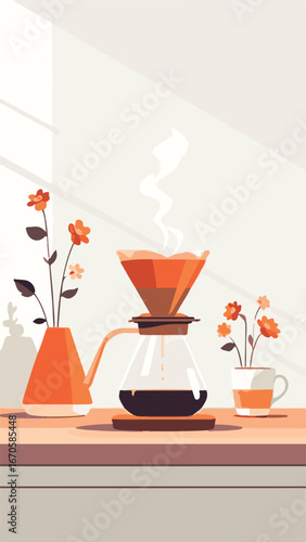 Coffee pot with milk jug