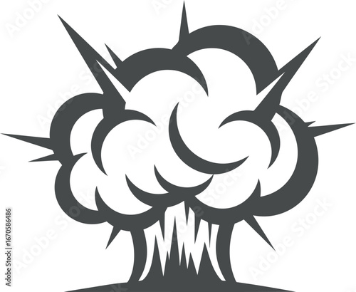 Explosion cloud icon dynamic impact graphic element vector
