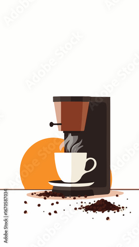 Coffee mug with machine