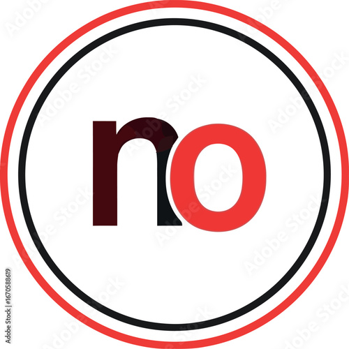 Modern no icon circle symbol modern typography clean geometric design vector