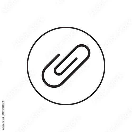 Paperclip icon symbolizing attachment and file linking with transparent background