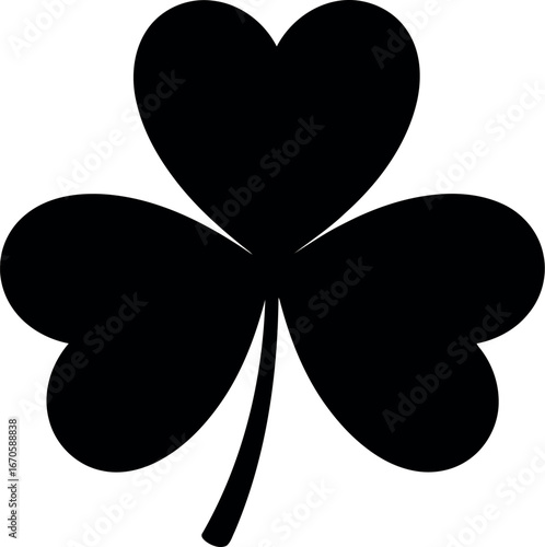 St patricks day shamrock silhouette vector icon simple clover symbol vector