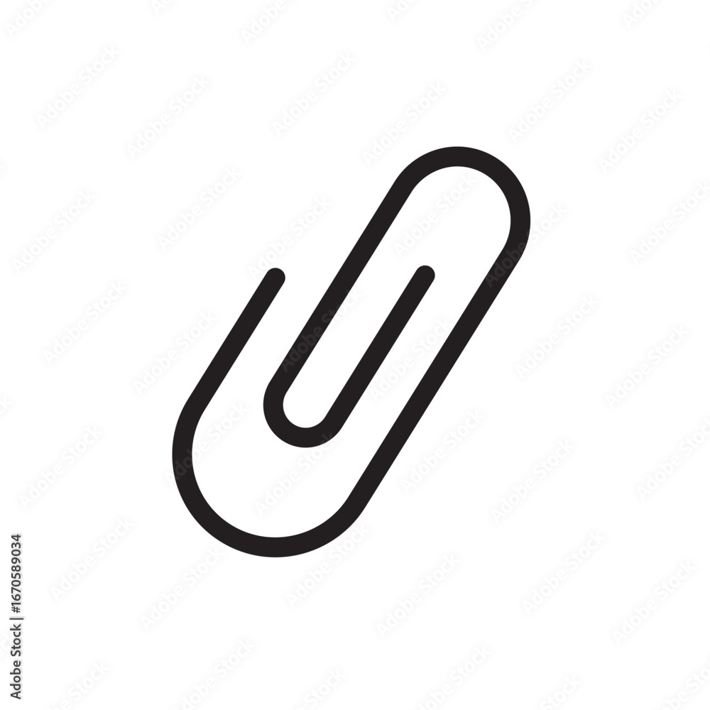 Obraz premium Illustration showing a black paper clip icon isolated on a white background