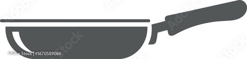 Minimalist frying pan icon cooking utensil kitchenware flat design vector