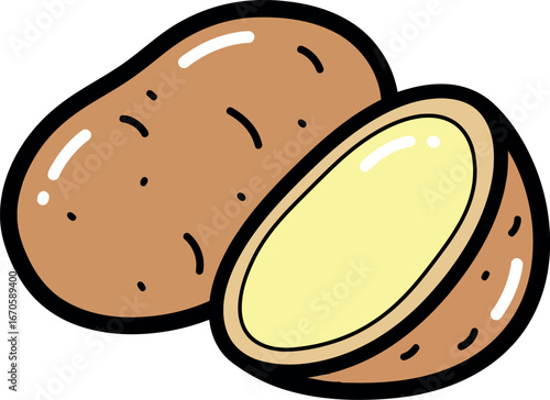 Fresh potato harvest healthy root vegetable food ingredient vector