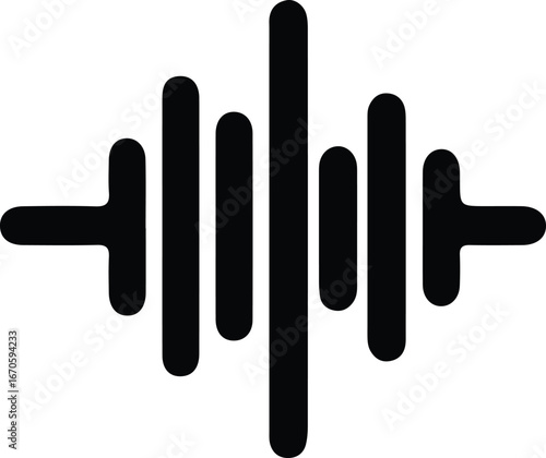 Vector Sound wave abstract music rhythm pulse track silhouette Illustrator