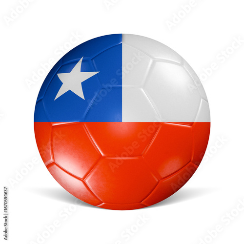 Free Download Soccer ball with Chile flag 3d render front view - GFXLoad