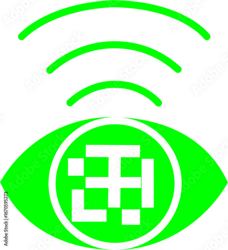 Virtual vision digital eye futuristic icon vector