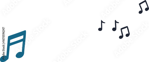 "Music notes icon with melody symbols on white background. Sound and audio concept for musical design and creativity. Artistic note signs for song, rhythm, and entertainment themes."