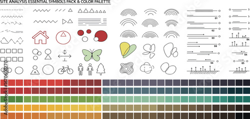 Essential Graphic Elements Pack and Color Palette for Design