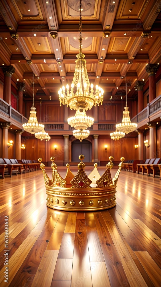 Obraz premium Grand hall with a golden crown (1)