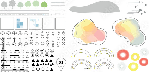 Landscape Architecture Design Elements Symbols, Icons, and Templates