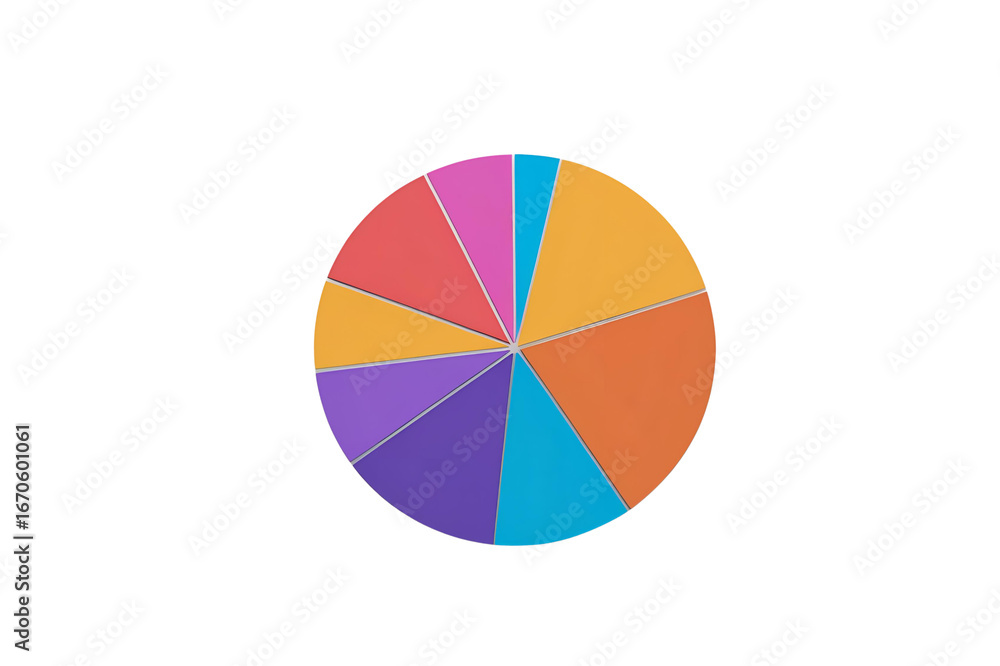 Fototapeta premium a colorful pie chart illustration, showing data, business success, and is in an artistic design with elegant modern expression.