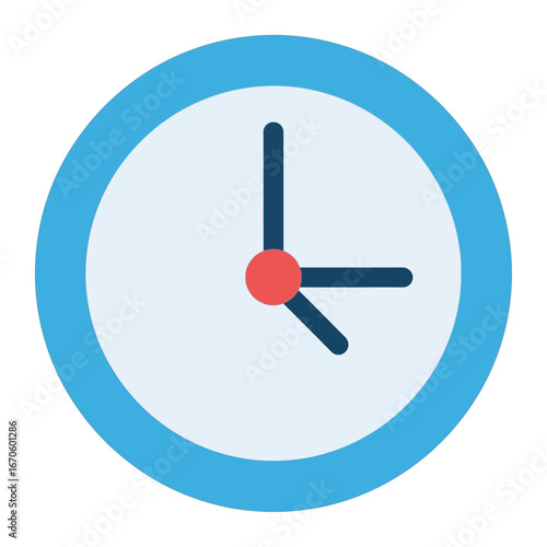Simple clock illustration showing quarter past three time concept.