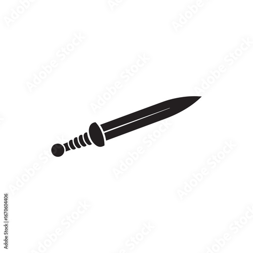 Long roman sword icon vector on white background