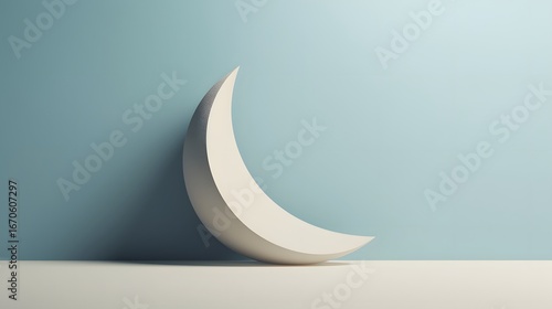 ultra realistic minimalist flat lay featuring graphic half moon shape in clean neutral setting with strong negative space and gentle contrast vector illustration of a abstract background