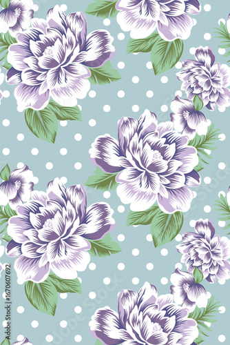 Classic Popular Flower Seamless pattern background - For easy making seamless pattern use it for filling any contours