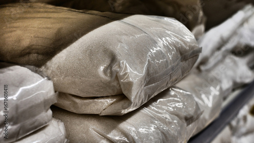 Foto Close-up of granulated sugar packages