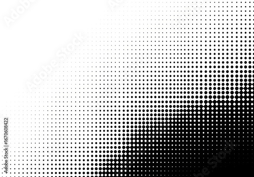 Colorful digital halftone pattern of mosaic dots on a grid texture backdrop
