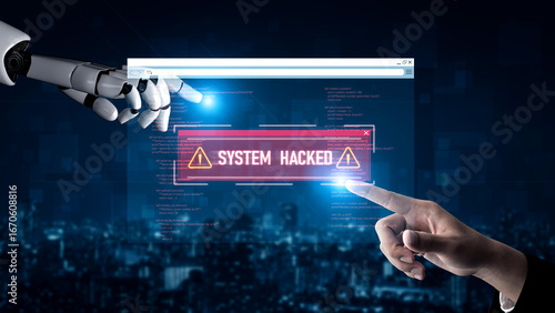 Foto AI artificial intelligence protects systems from cyber threats through automated monitoring, smart firewalls, and virtual assistant defense strategies