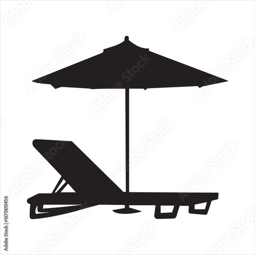 deck chair and umbrella