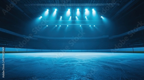 Empty ice rink arena