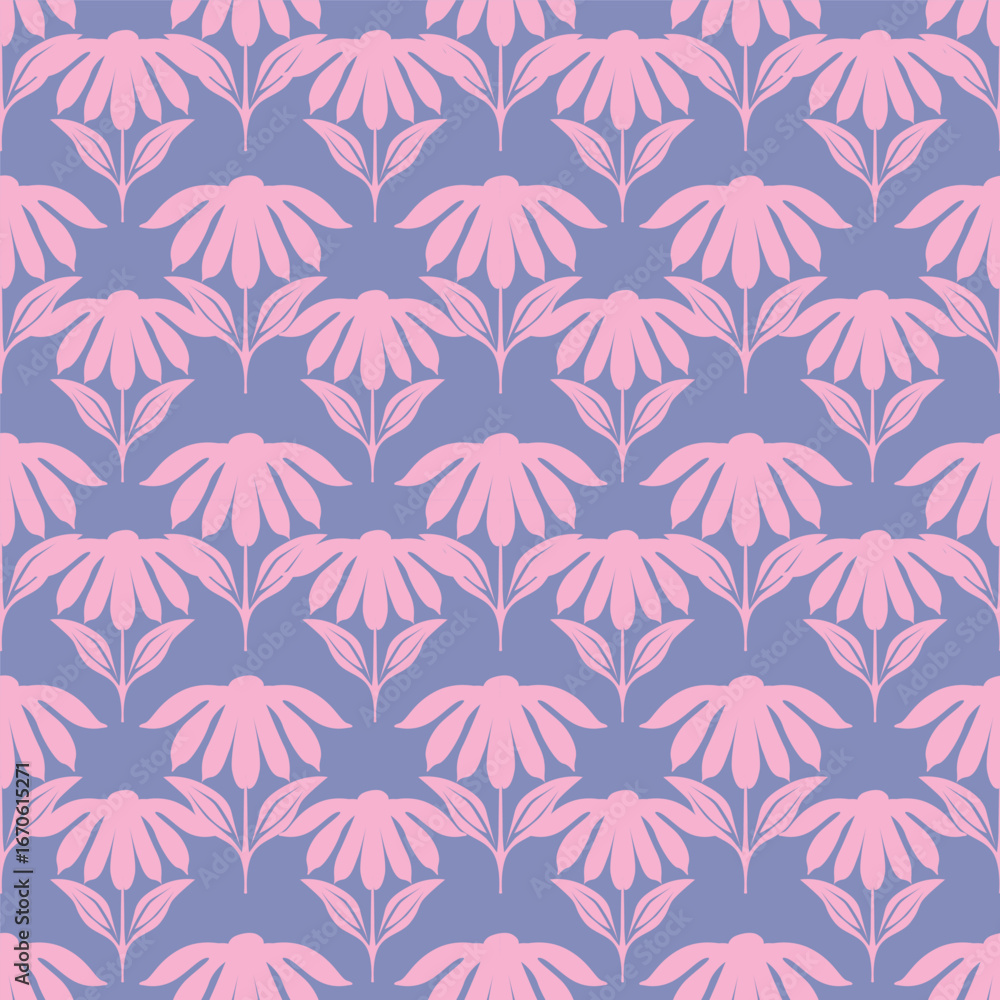 Fototapeta premium Vintage floral seamless pattern. Trendy painted flower background. Repeating floral pattern