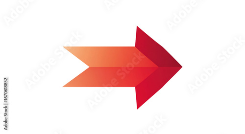Free Download Gradient orange and red arrow pointing right isolated on transparent background - GFXLoad
