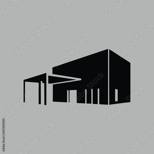 Modern House Architectural Design Minimalist Home Exterior Silhouette