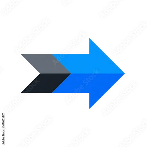 Free Download Right arrow icon in blue and gray isolated on transparent background - GFXLoad