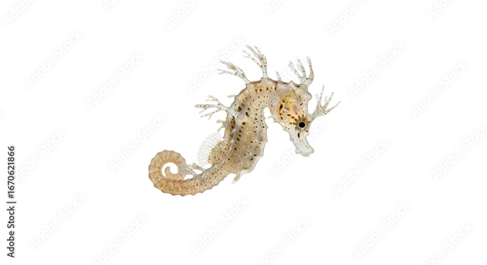 Fototapeta premium Seepferdchenbaby, transparenter Hintergrund, PNG