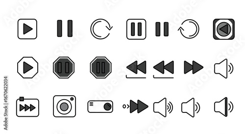 Multimedia Interface Icon Designs